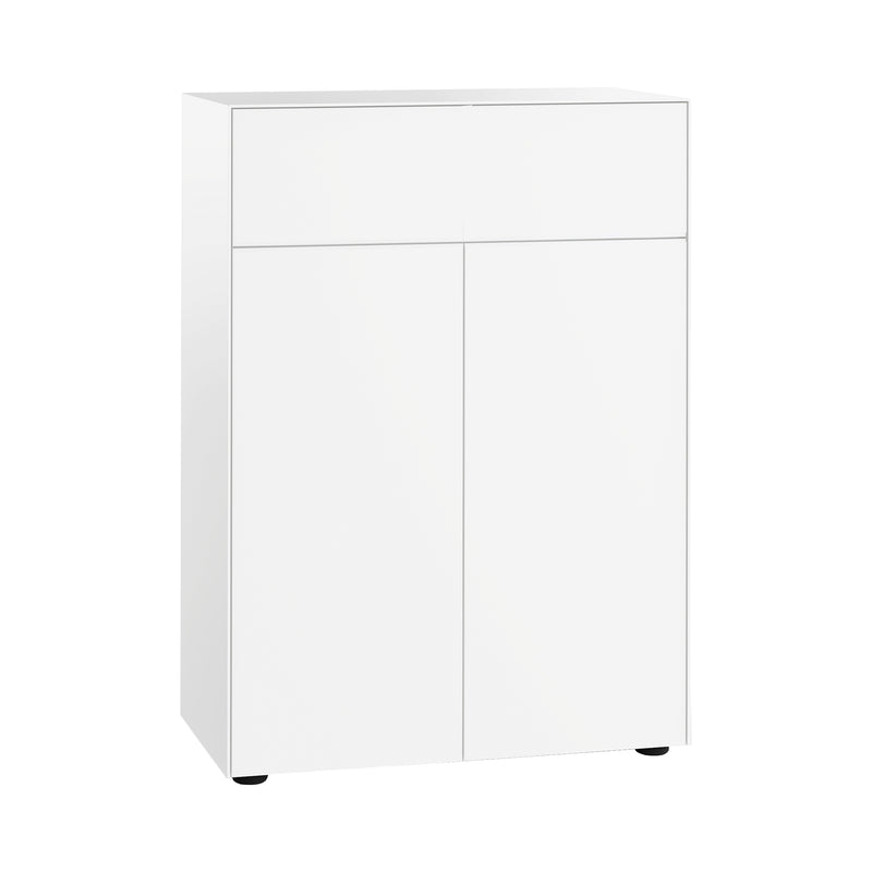 Piure - Nex Pur Box Kommode | mit Türen und Schubkästen / 80 x 100 x 40 cm / weiß RAL 9016