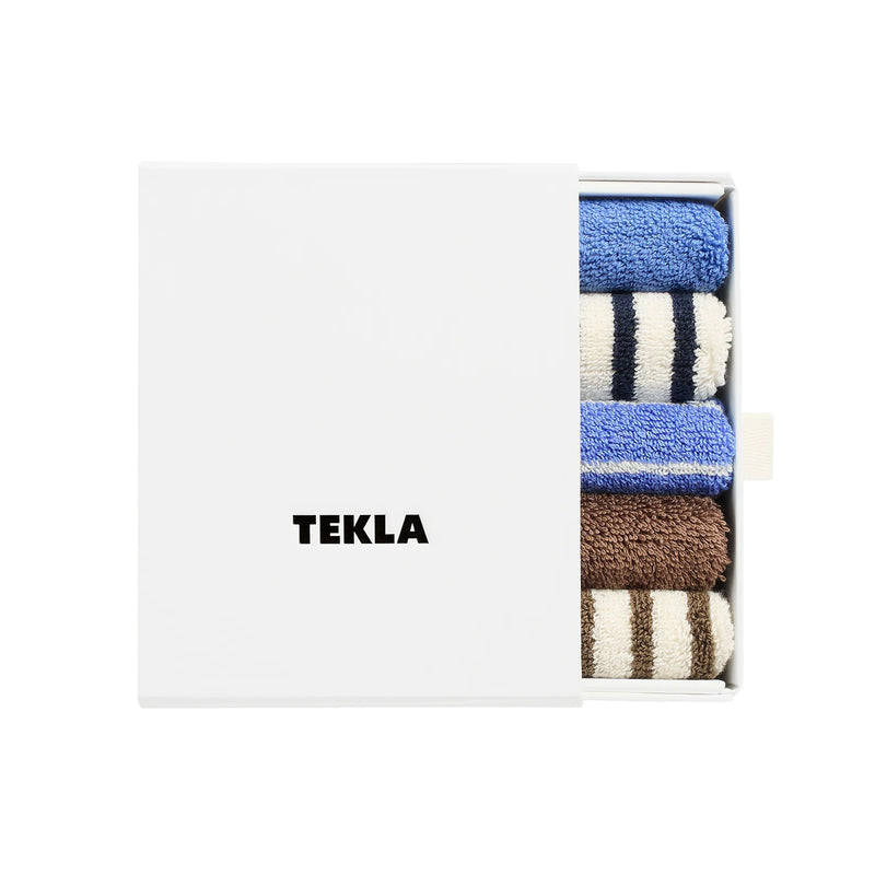 Tekla - Terry Waschlappen 5er Set | Kodiak & Clear Blue multicolour