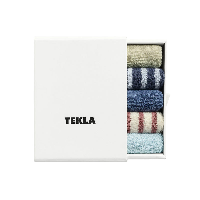Tekla - Terry Waschlappen 5er Set | River and Blue multicolour