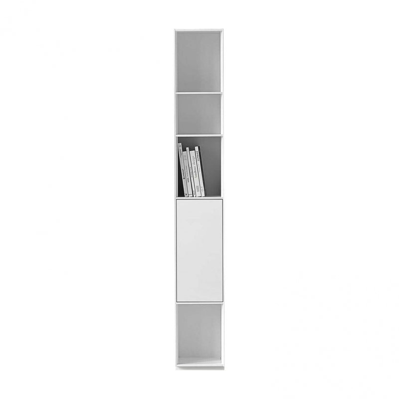 Piure - Nex Pur Regal | 6 Fächer / 2 mit langer Tür unten / 30 x 211.5 x 36 cm / weiß RAL 9016