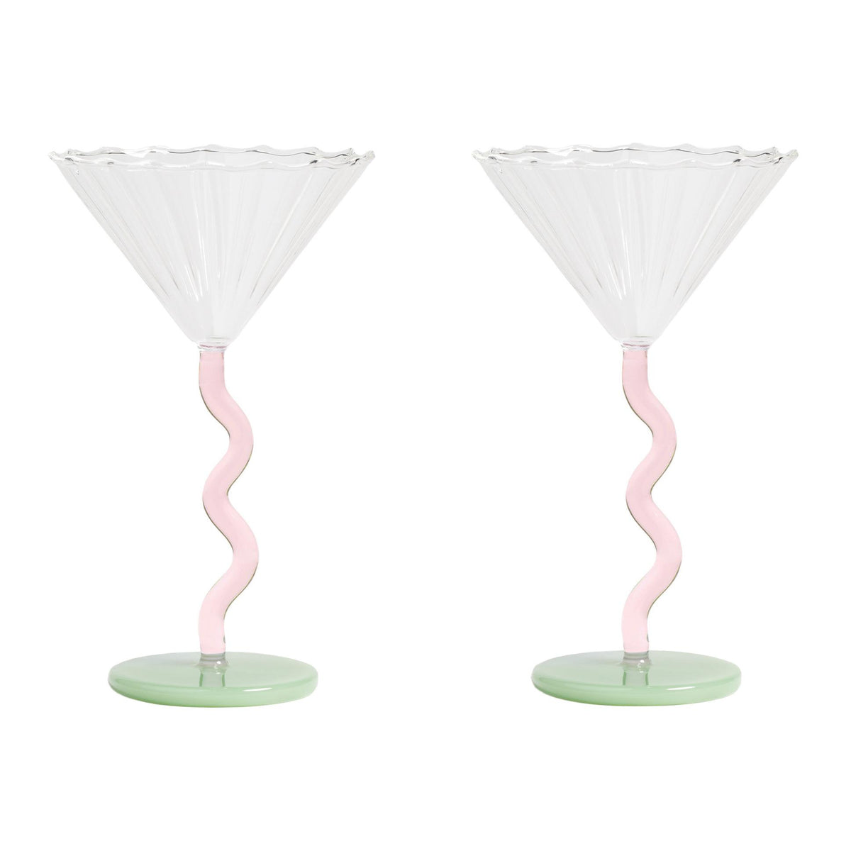 &amp;klevering - Coupe Curve Cocktailglas | pink