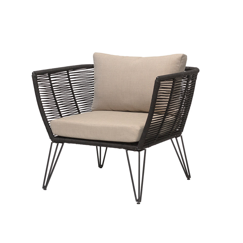 Bloomingville - Mundo Lounge Chair | schwarz beige