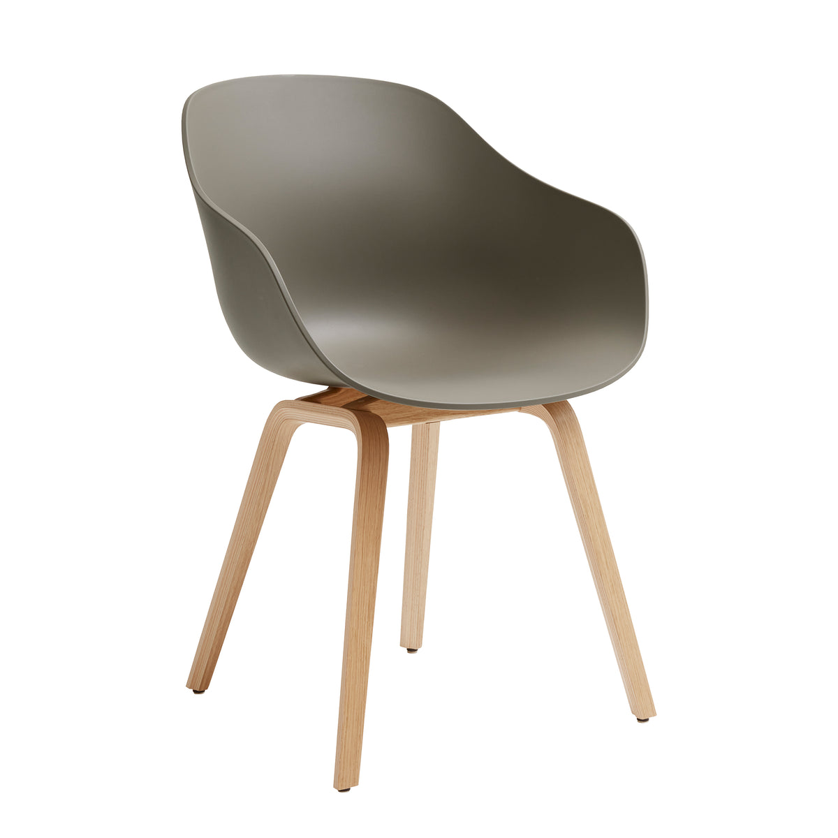 HAY - About A Chair AAC 222 | Standardgleiter Kunststoff / khaki 2.0 / Eiche lackiert