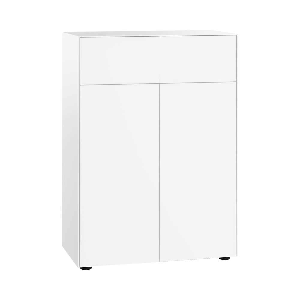 Piure - Nex Pur Box Kommode | mit Türen und Schubkästen / 80 x 100 x 40 cm / weiß RAL 9016