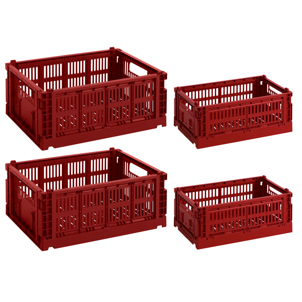HAY - Colour Crate Korb-Set, burgundy (Exclusive Edition) | 2x M + 2x S