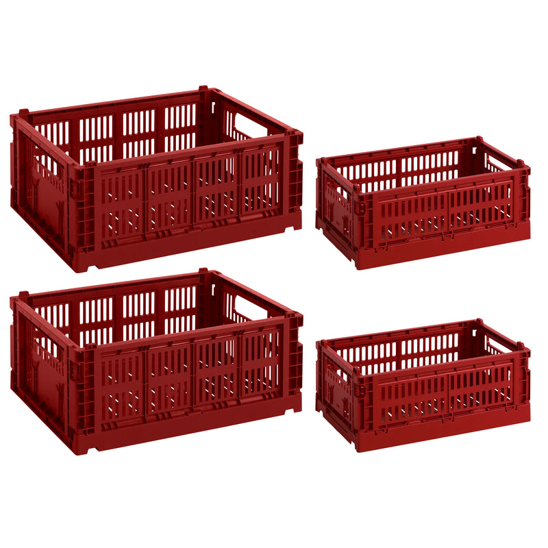 HAY - Colour Crate Korb-Set, burgundy (Exclusive Edition) | 2x M + 2x S