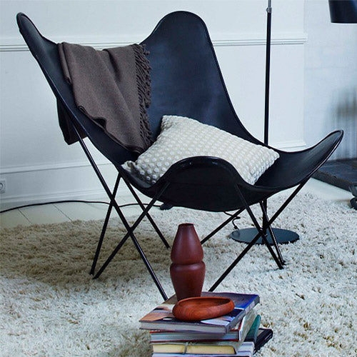 cuero - Pampa Mariposa Butterfly Chair | schwarz/schwarz