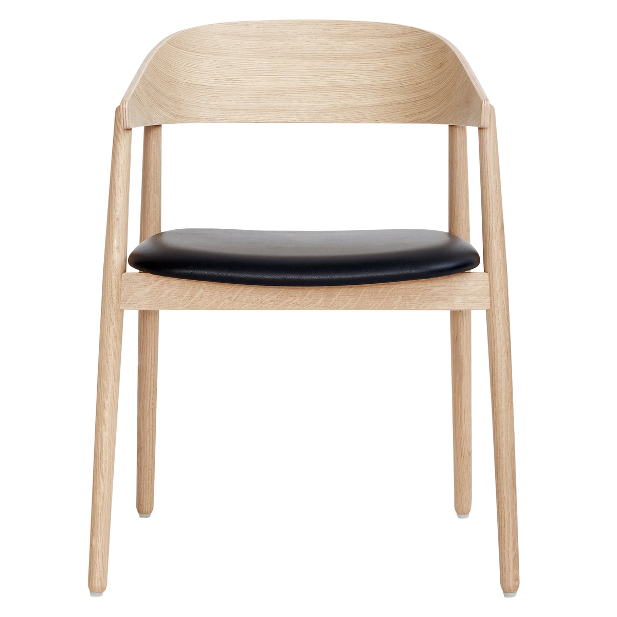 Andersen Furniture - AC2 Stuhl gepolstert | Eiche weiß pigmentiert / Leder schwarz