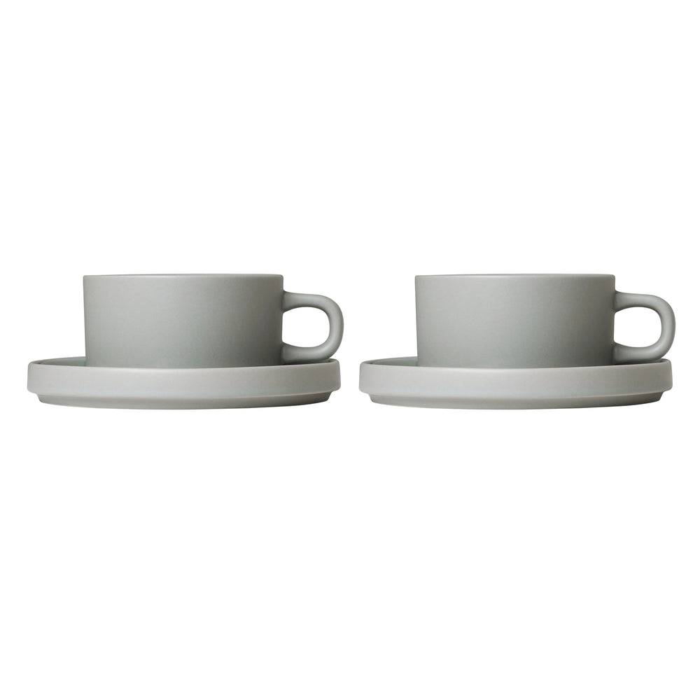 Blomus - Pilar Teetasse mit Untertasse | mirage grau