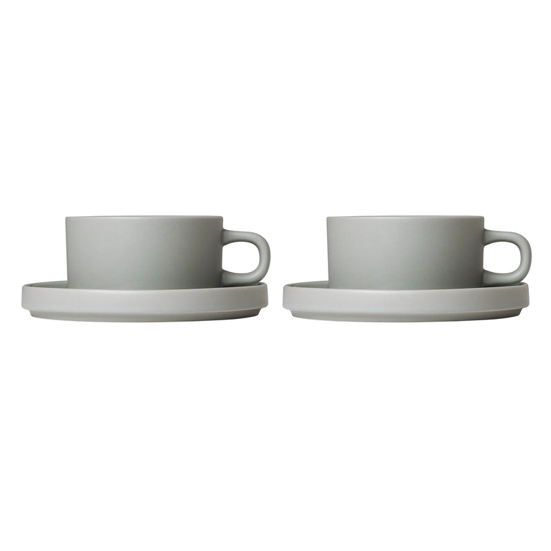 Blomus - Pilar Teetasse mit Untertasse | mirage grau