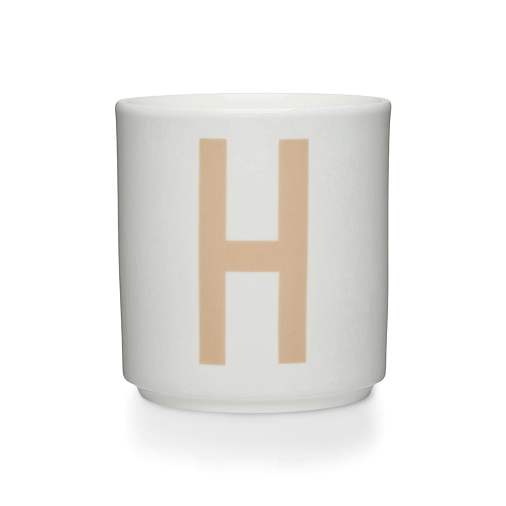 Design Letters - AJ Porzellan Becher A-Z | H / beige/weiß