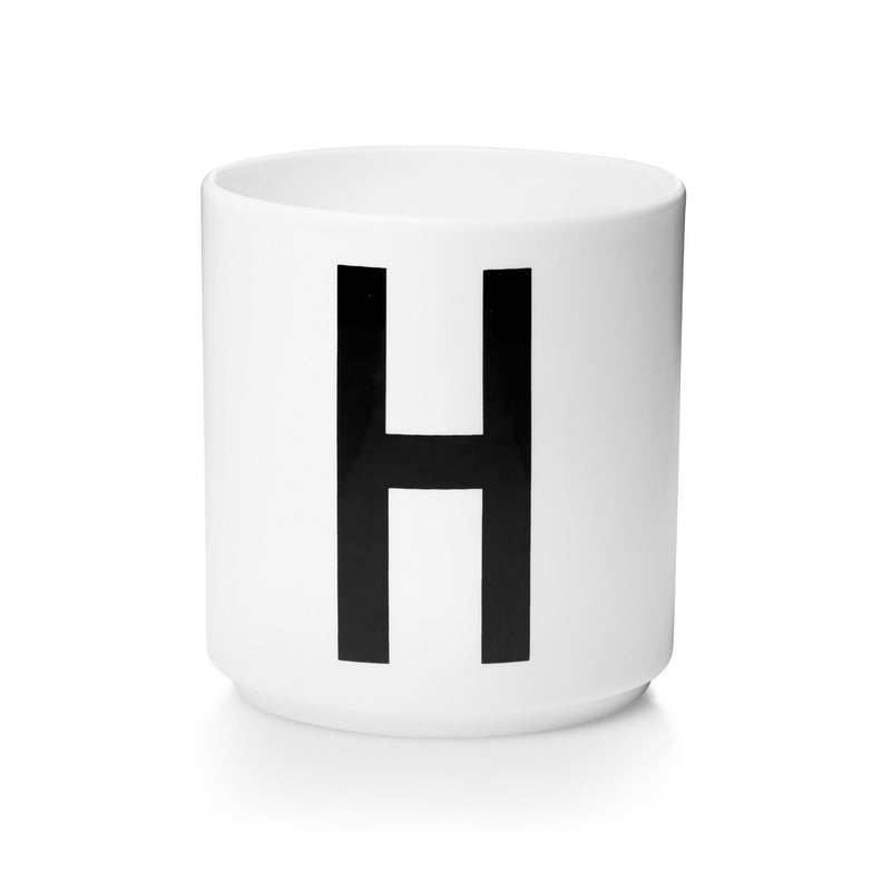 Design Letters - AJ Porzellan Becher | H / weiß