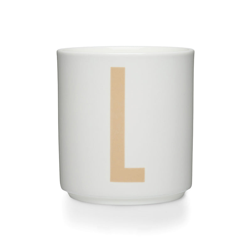 Design Letters - AJ Porzellan Becher A-Z | L / beige/weiß