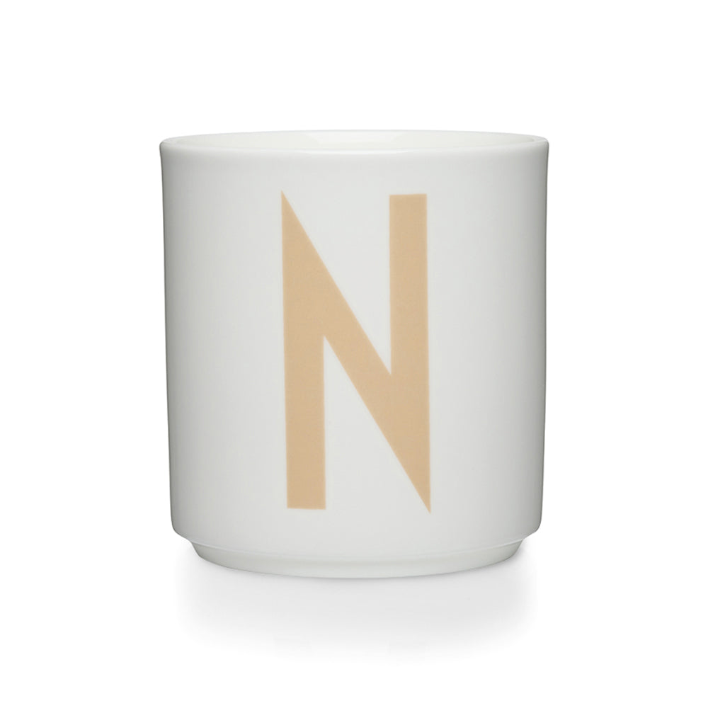 Design Letters - AJ Porzellan Becher A-Z | N / beige/weiß