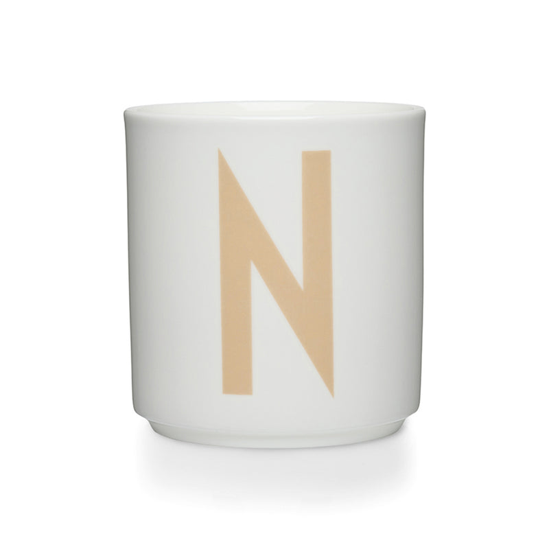 Design Letters - AJ Porzellan Becher A-Z | N / beige/weiß
