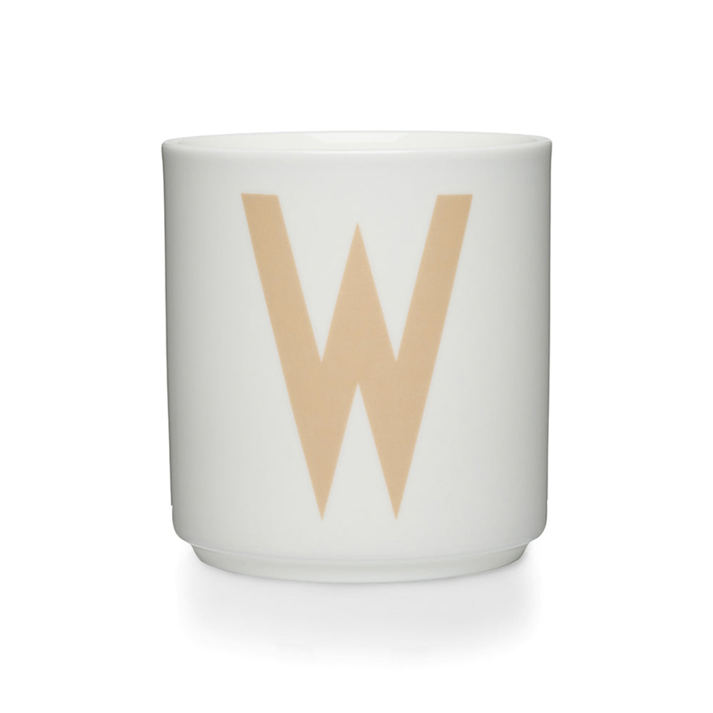 Design Letters - AJ Porzellan Becher A-Z | W / beige/weiß