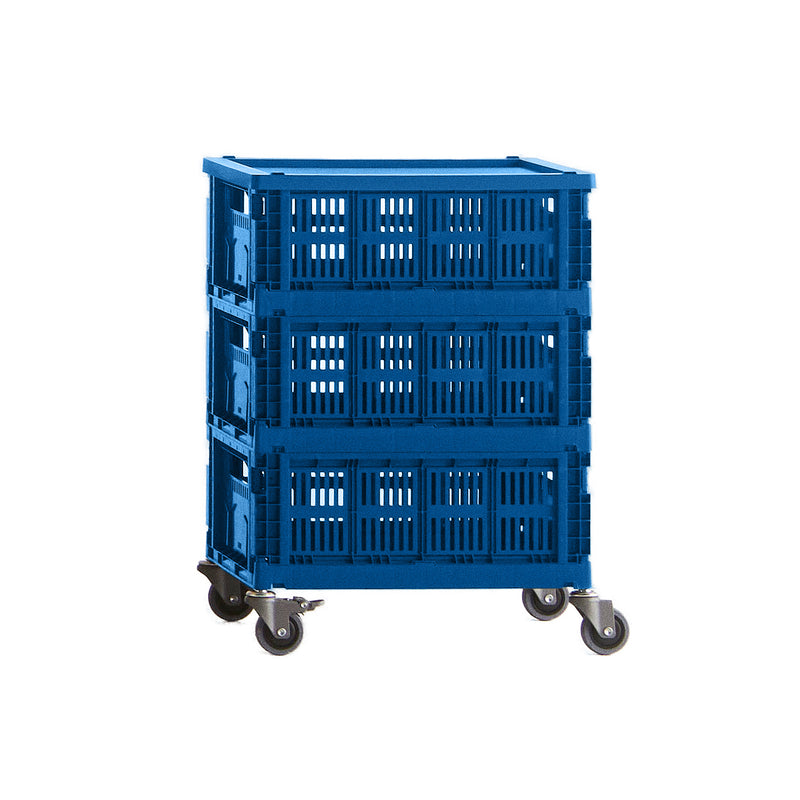 HAY - Colour Crate Beistelltisch auf Rollen, medium | electric blue