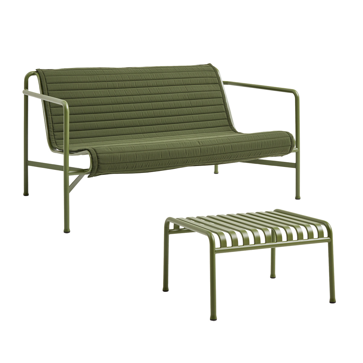 HAY - Palissade Lounge Sofa mit Quilted Cushion | olive