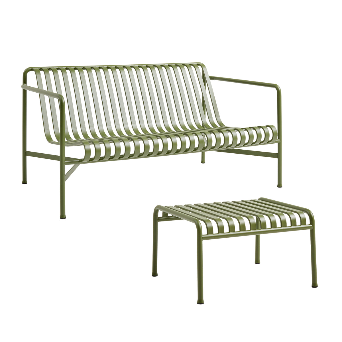 HAY - Palissade Lounge Sofa + Ottoman | olive