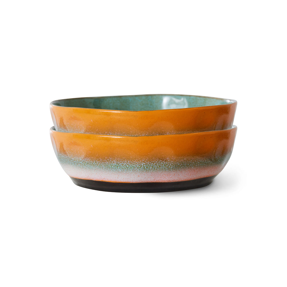 HKliving - 70's Pastaschale (2er Set) | golden hour