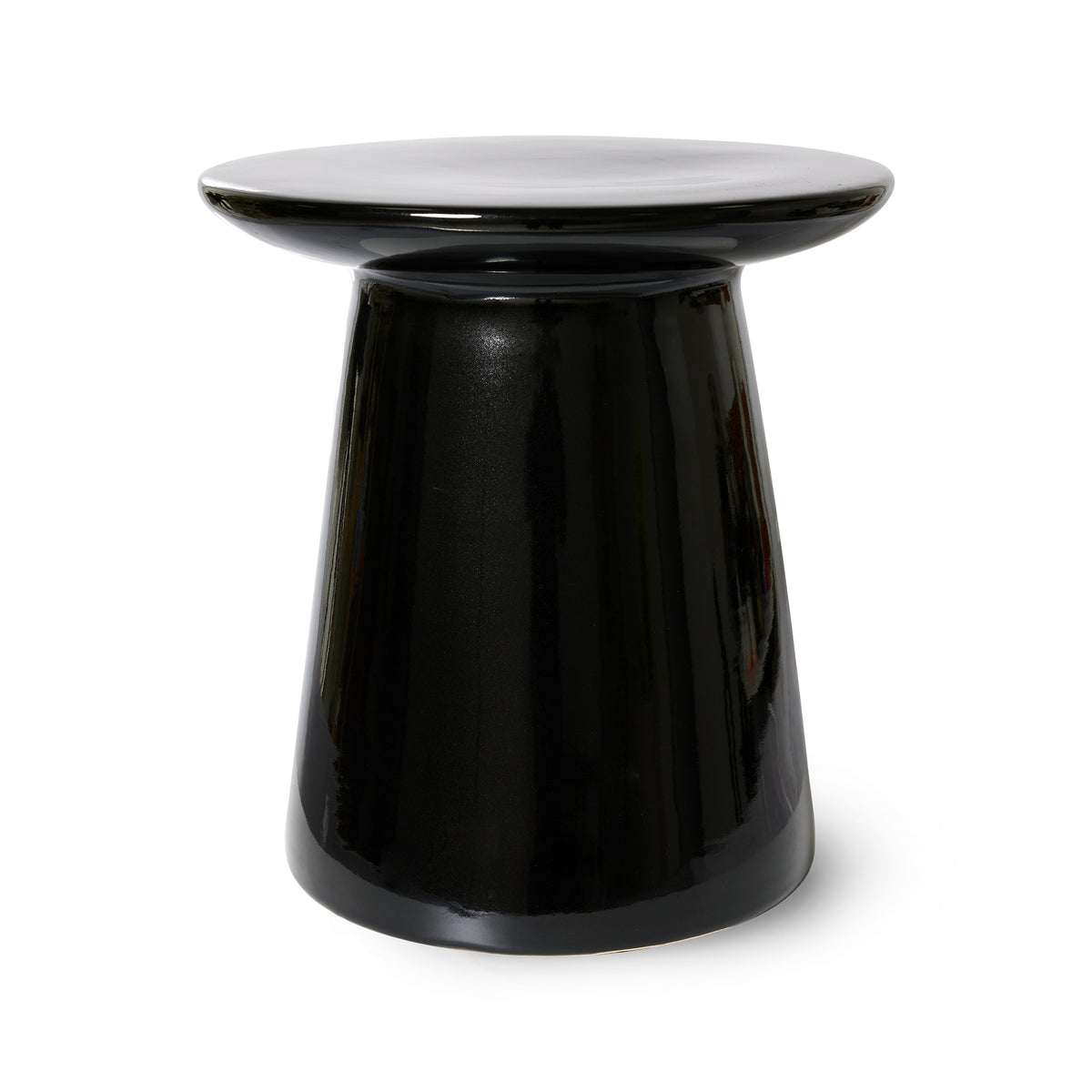 HKliving - Beistelltisch aus Steingut | Ø 40 x H 43 cm / schwarz