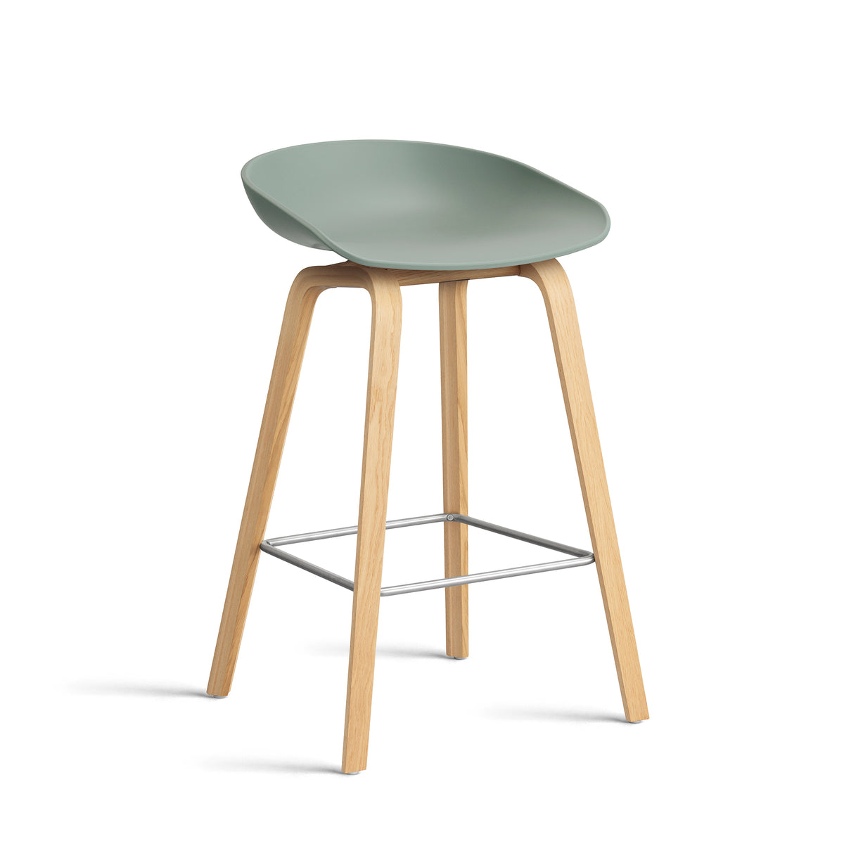 HAY - About A Stool AAS 32 | H 65 cm / fall green 2.0 / Eiche lackiert / Edelstahl