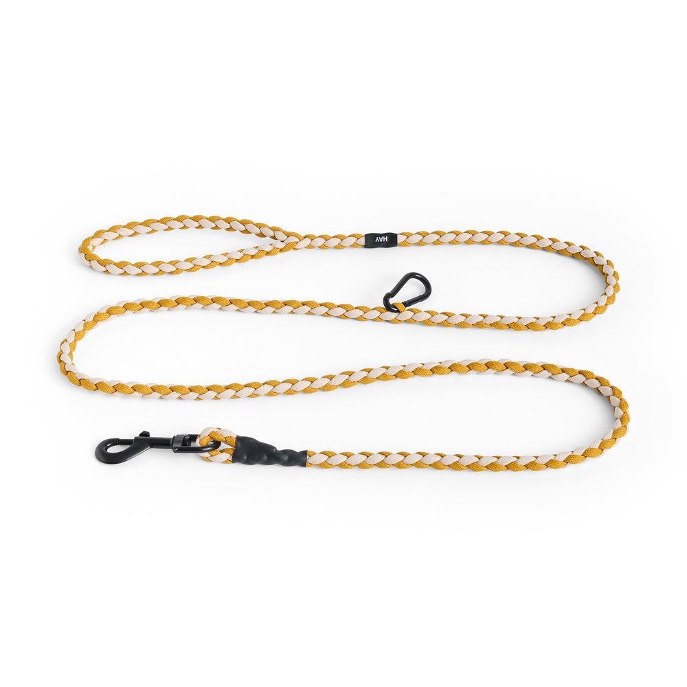 HAY - Dogs Hundeleine | geflochten / verstellbar / off-white / ocker