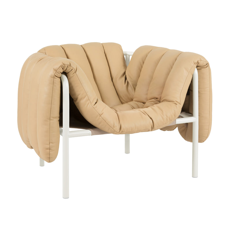 Hem - Puffy Lounge Chair | sand leather / cream