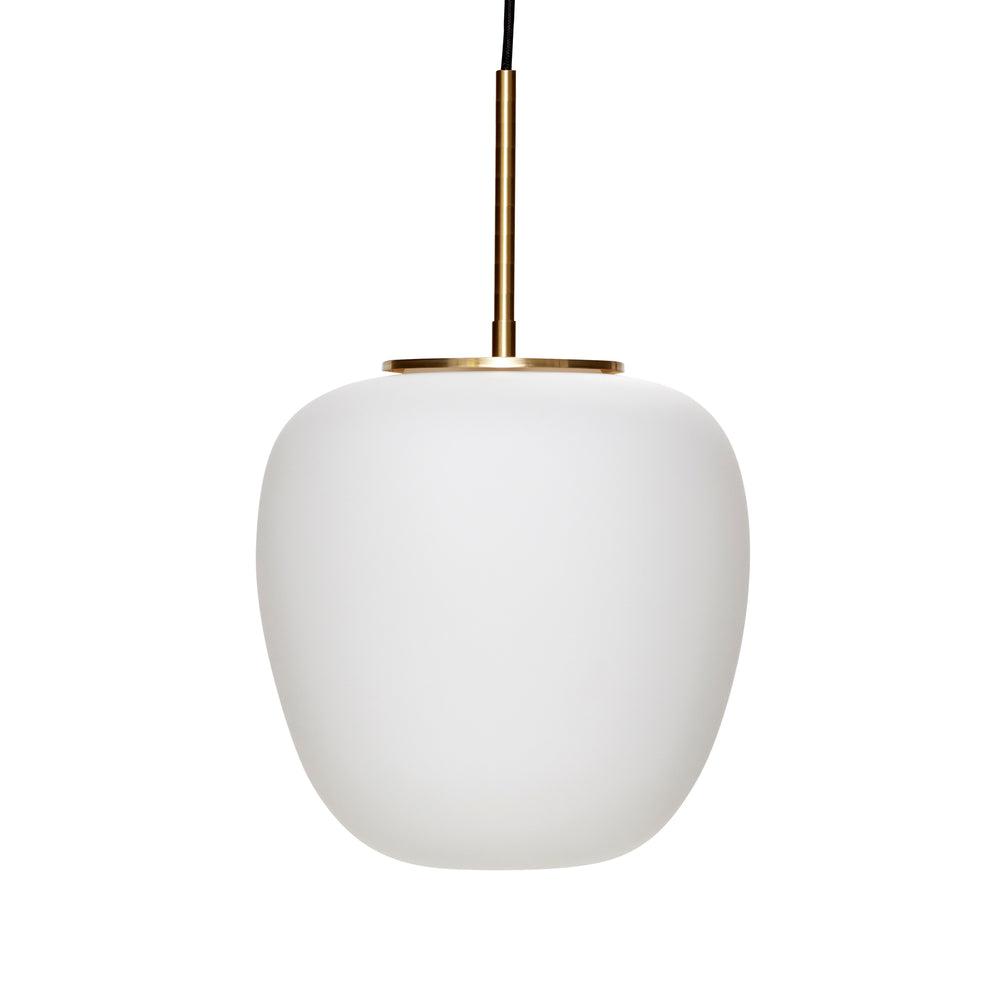 Hübsch Interior - Glas Pendelleuchte | Ø 25 x H 36 cm / weiß