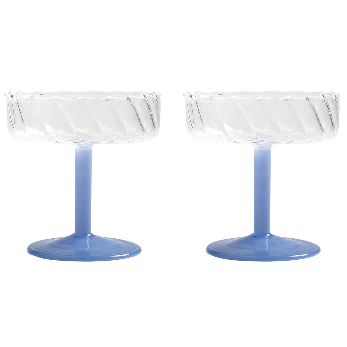 &amp;klevering - Coupe Twirl Champagnerglas | blau