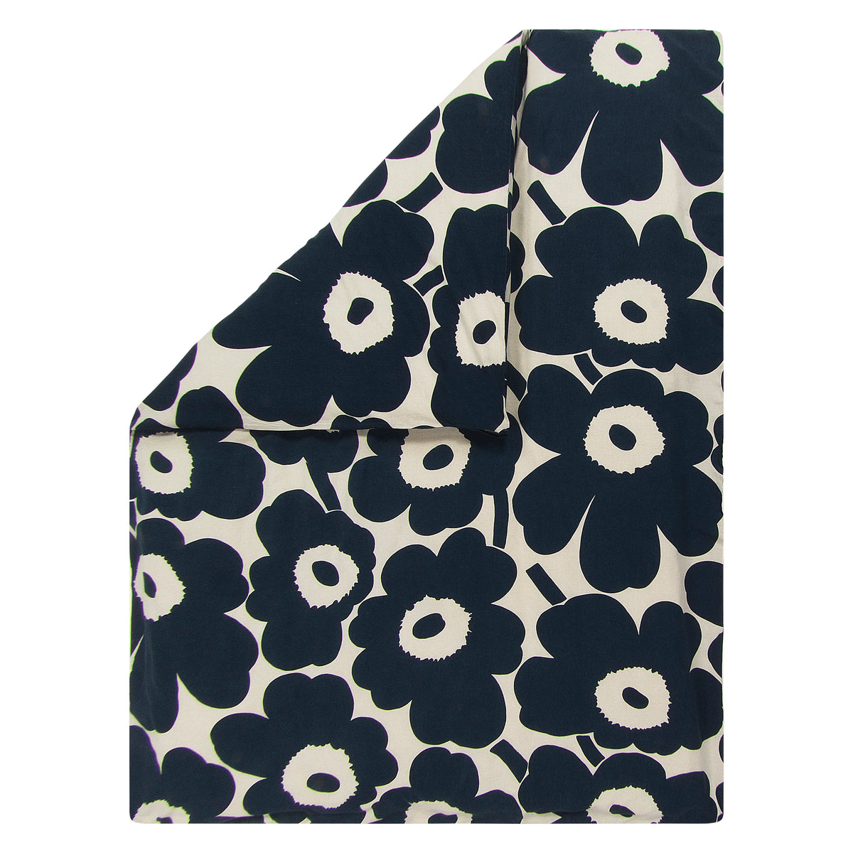 Marimekko - Unikko Deckenbezug | 240 x 220 cm / baumwollweiß/dunkelblau