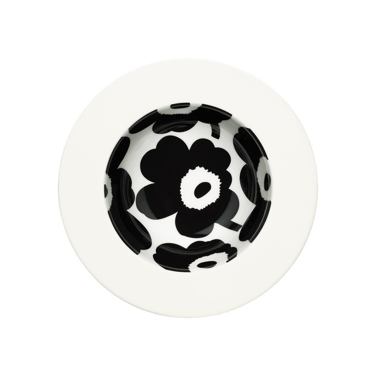 Marimekko - Oiva Unikko tiefer Teller | schwarz/weiß