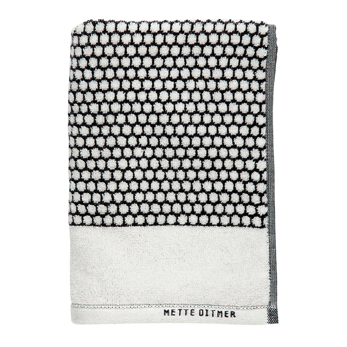 Mette Ditmer - Grid Badetuch | schwarz/off-white