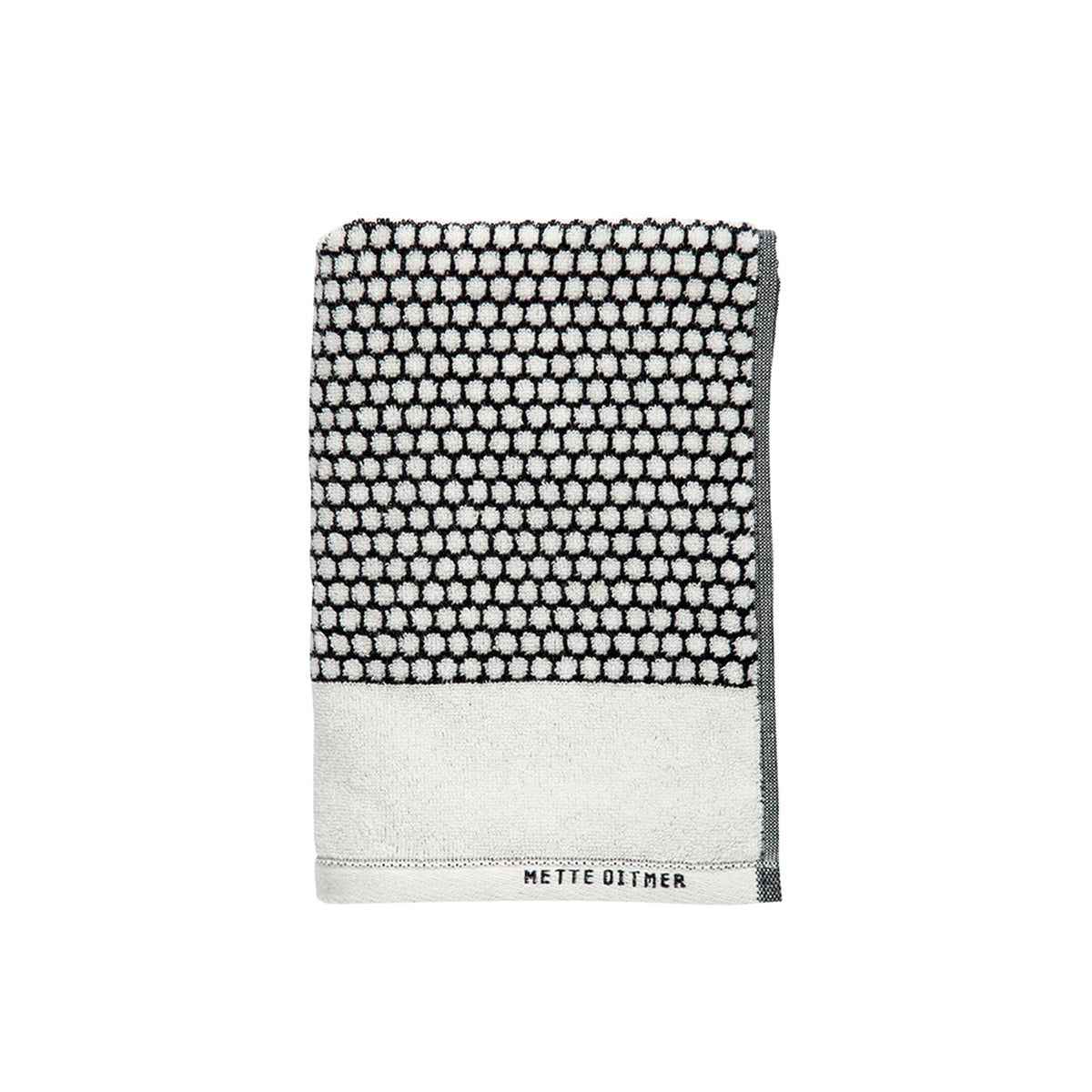 Mette Ditmer - Grid Gästehandtuch | schwarz/off-white