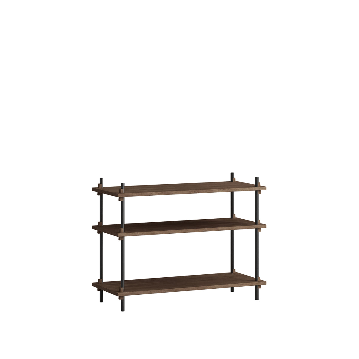 Moebe - Shelving System | Eiche dunkel geräuchert / Low / schwarz