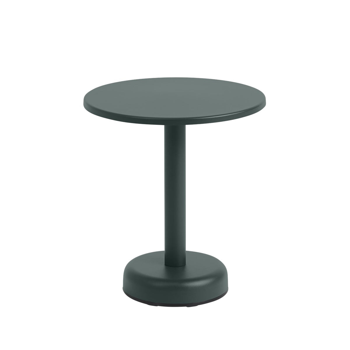 Muuto - Linear Steel Outdoor Kaffeetisch | Ø 42 x H 47 cm / dunkelgrün