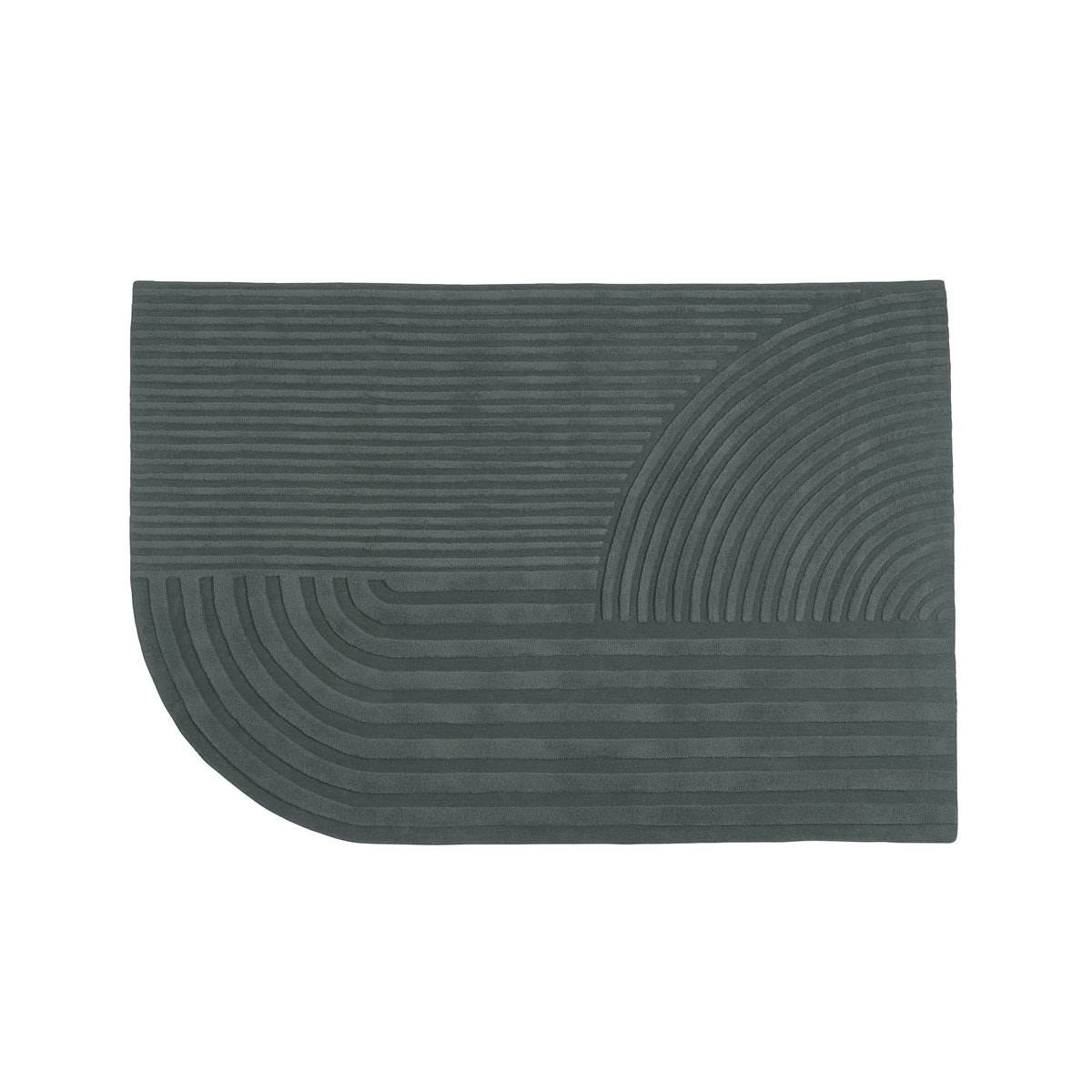 Muuto - Relevo Teppich | 170 x 240 cm / dunkelgrün