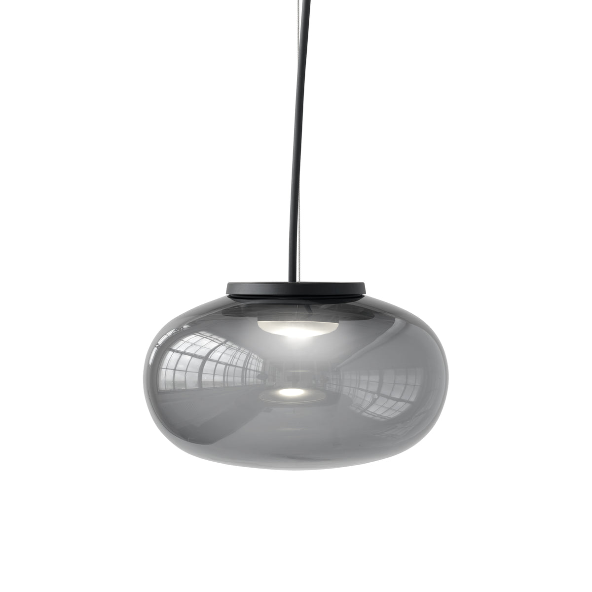 New Works - Karl-Johan LED Pendelleuchte | small / smoked glass