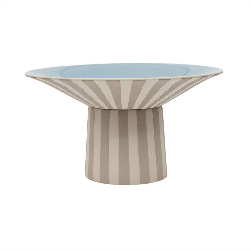 OYOY - Toppu Centerpiece Dekoschale mit Fuß | Ø 30 x H 17 cm / clay/ice blue