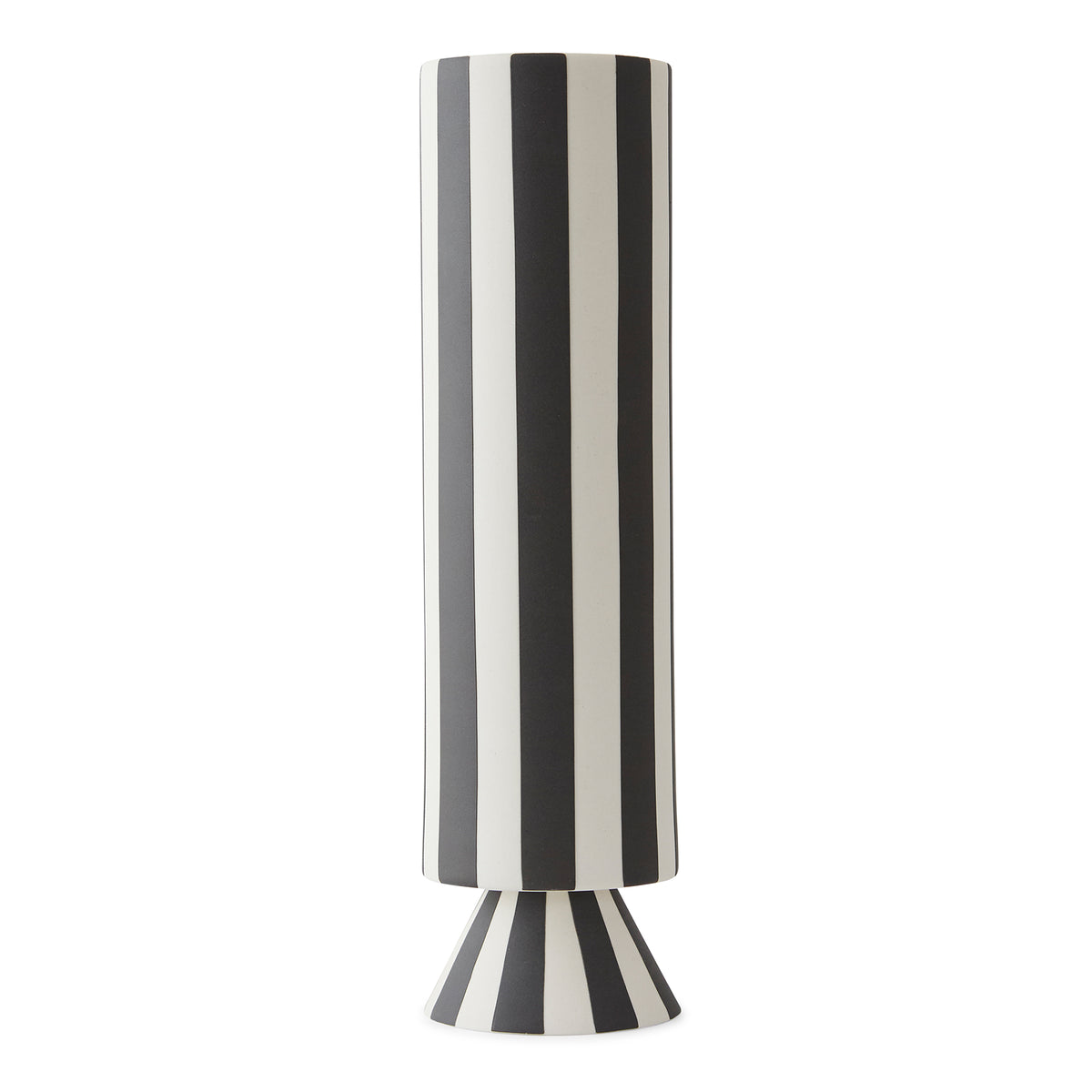 OYOY - Toppu Vase | Ø 8,5 x H 31 cm / schwarz/weiß