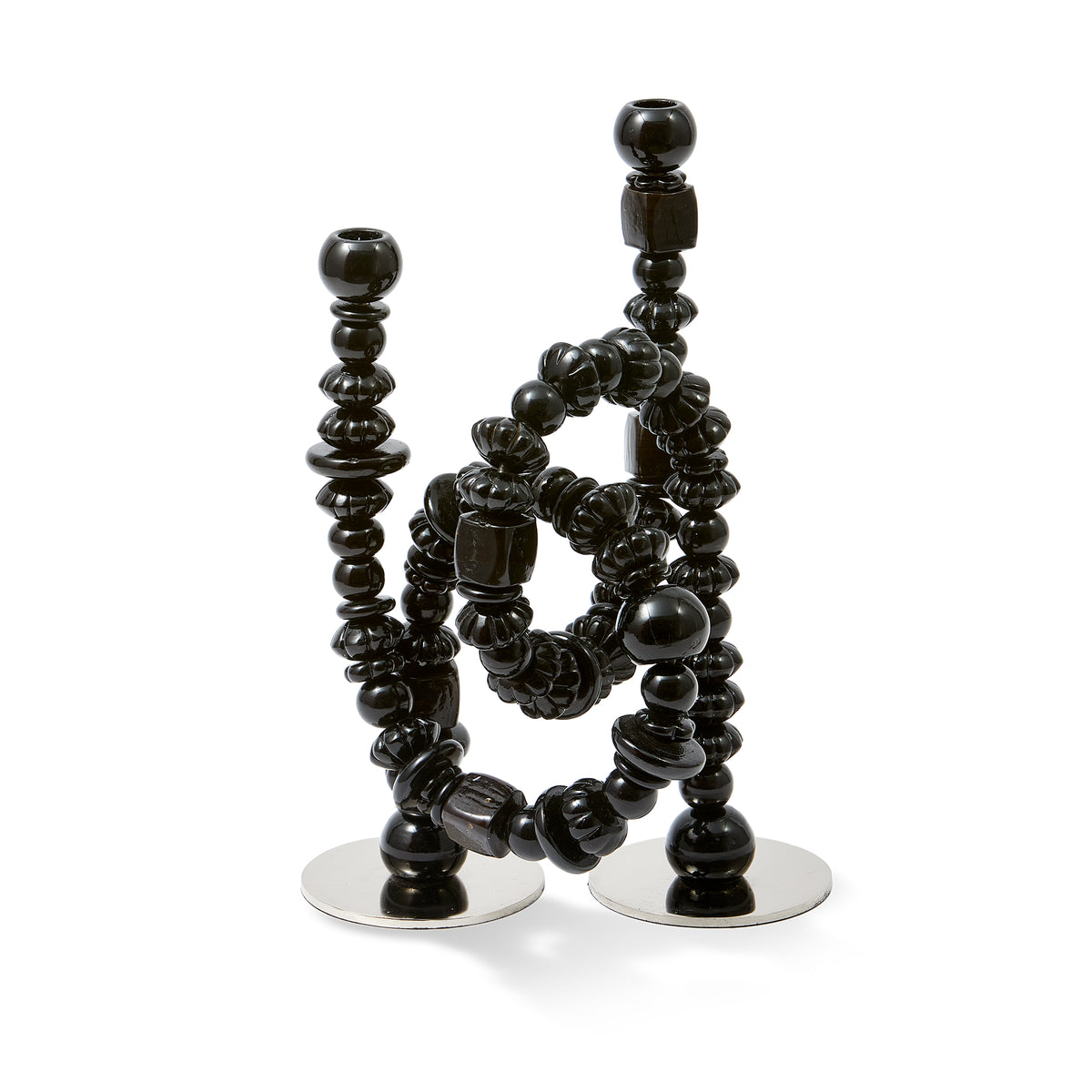POLSPOTTEN - Beads Kerzenhalter | schwarz