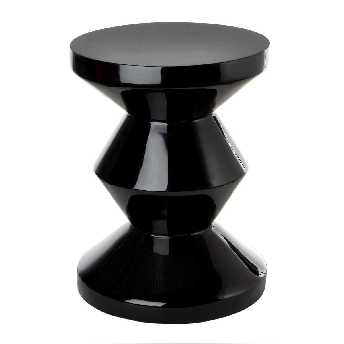 POLSPOTTEN - Zig Zag Hocker | Synthetisches Material / schwarz