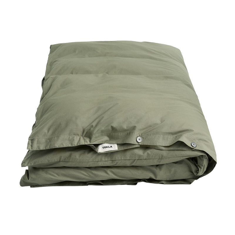 Tekla - Perkal Deckenbezug | 200 x 200 cm / olive green, 240 x 220 cm / olive green, 140 x 200 cm / olive green, 155 x 220 cm / olive green