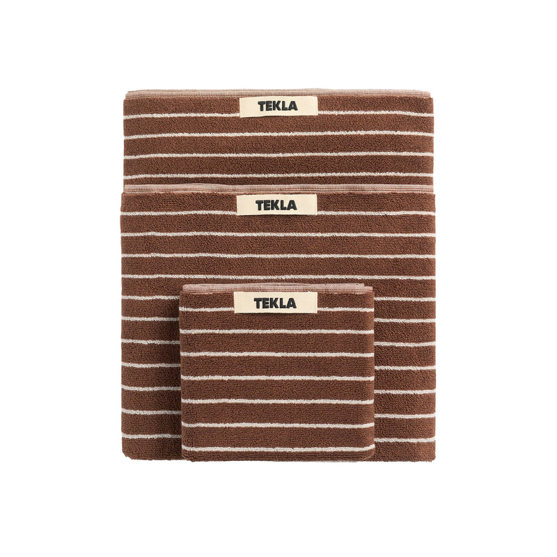 Tekla - Terry Handtuch | Handtuch (50 x 90 cm) / rust stripes, Gästehandtuch (30 x 50 cm) / rust stripes, Badetuch (70 x 140 cm) / rust stripes
