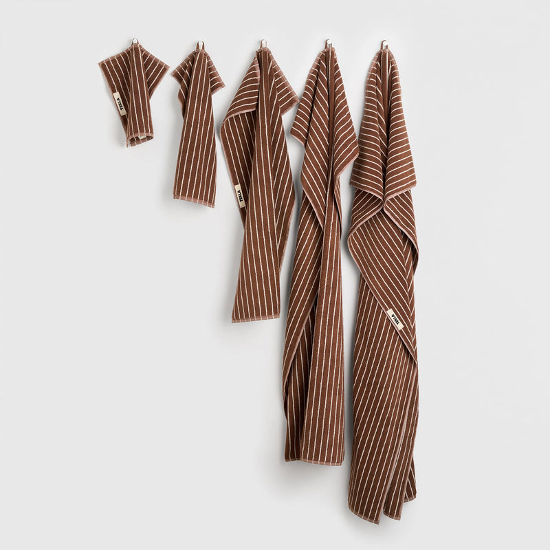 Tekla - Terry Handtuch | Handtuch (50 x 90 cm) / rust stripes, Gästehandtuch (30 x 50 cm) / rust stripes, Badetuch (70 x 140 cm) / rust stripes