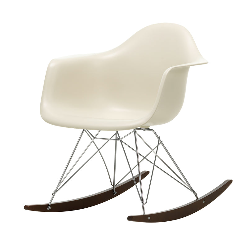 Vitra - Eames Plastic Armchair RAR | Kufen Ahorn dunkel / kieselstein RE / verchromt