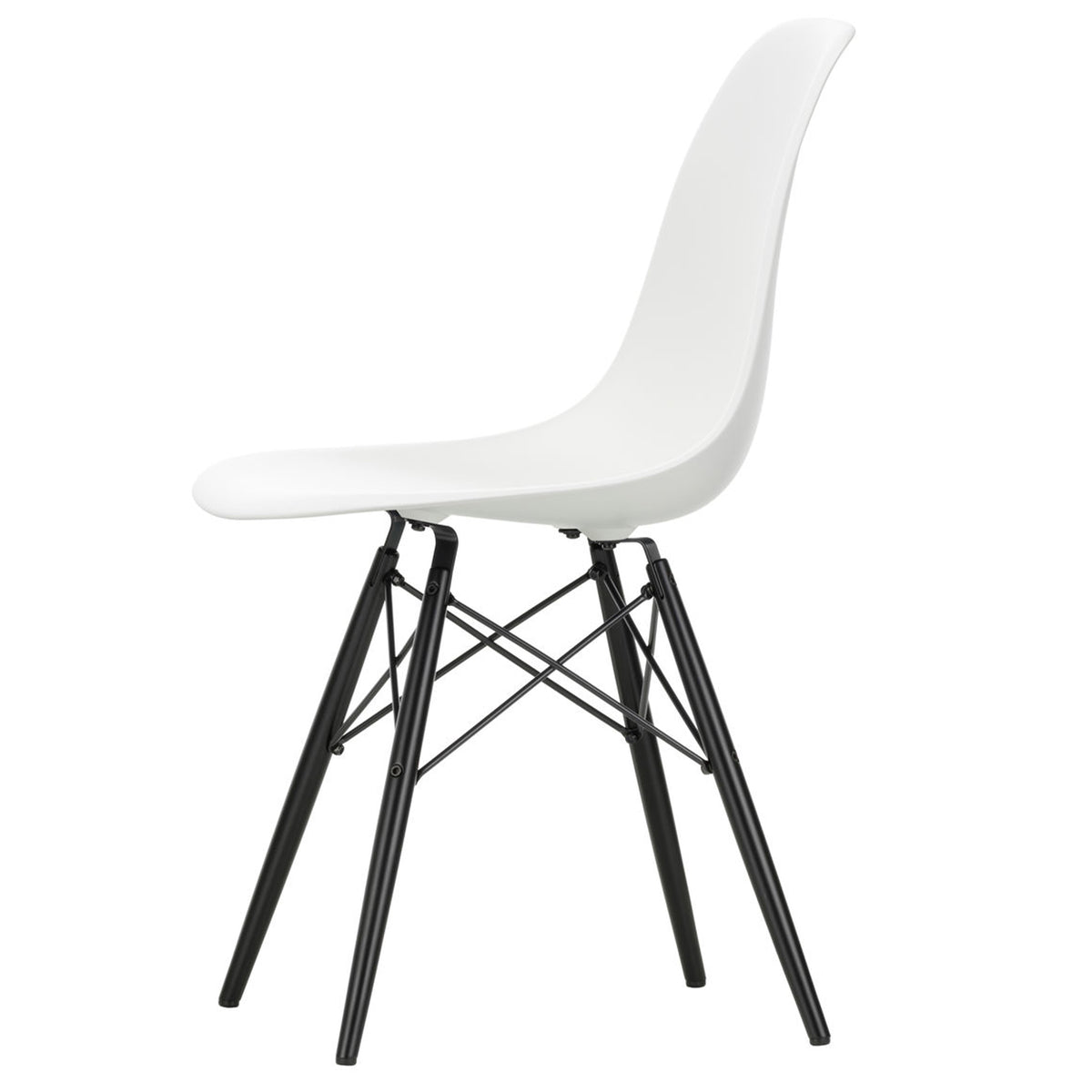 Vitra - Eames Plastic Side Chair DSW RE | weiß / Ahorn schwarz