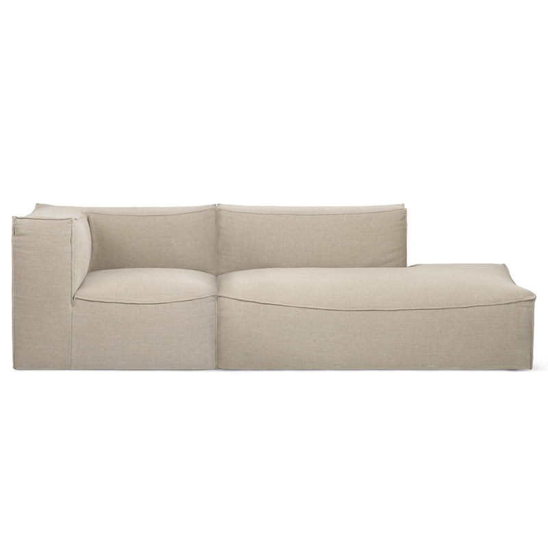 Ferm Living - Catena Modular Sofa | natur (Rich Linen) / 3-Sitzer offen rechts