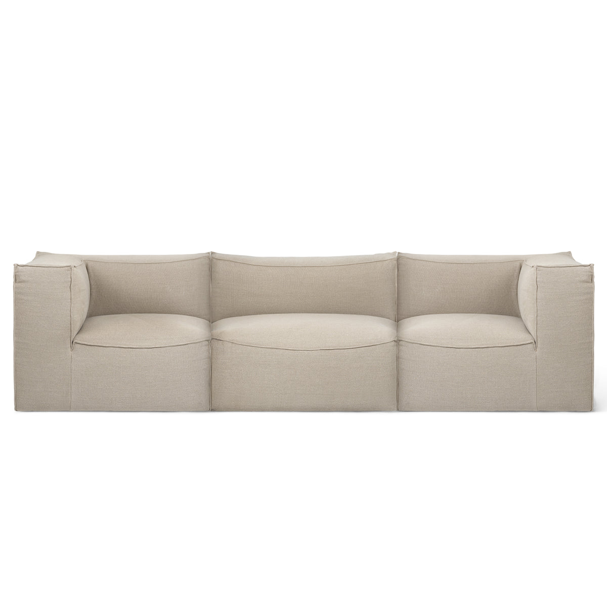 Ferm Living - Catena Modular Sofa | natur (Rich Linen) / 3-Sitzer mit Armlehnen