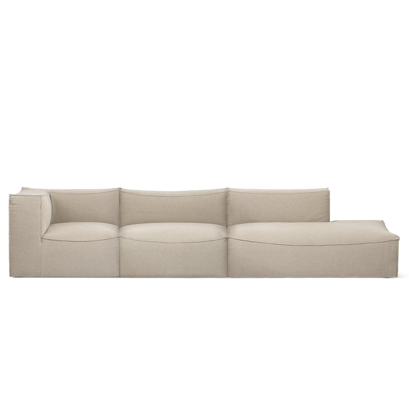 Ferm Living - Catena Modular Sofa | natur (Rich Linen) / 4-Sitzer offen rechts
